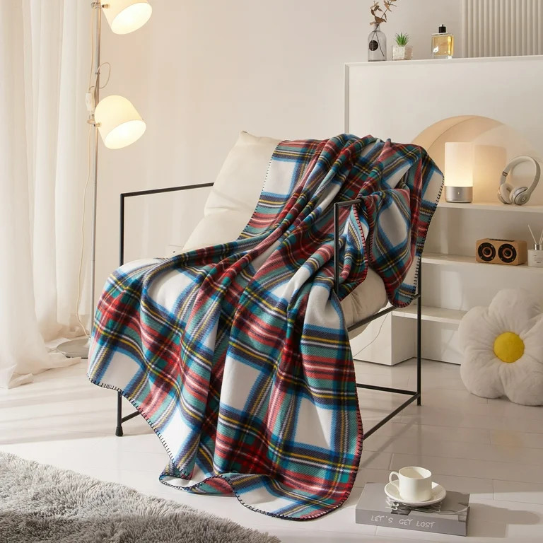 Mainstays Tartan Plaid Fleece Throw Blanket 50" x 60" - Walmart.com | Walmart (US)