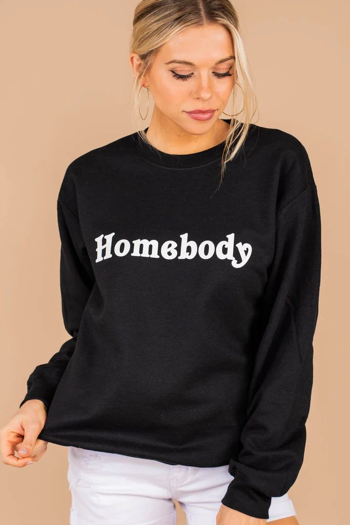 Homebody Black Graphic Sweatshirt | The Mint Julep Boutique