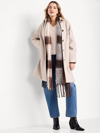 Relaxed Button-Front Mac Coat | Old Navy (US)
