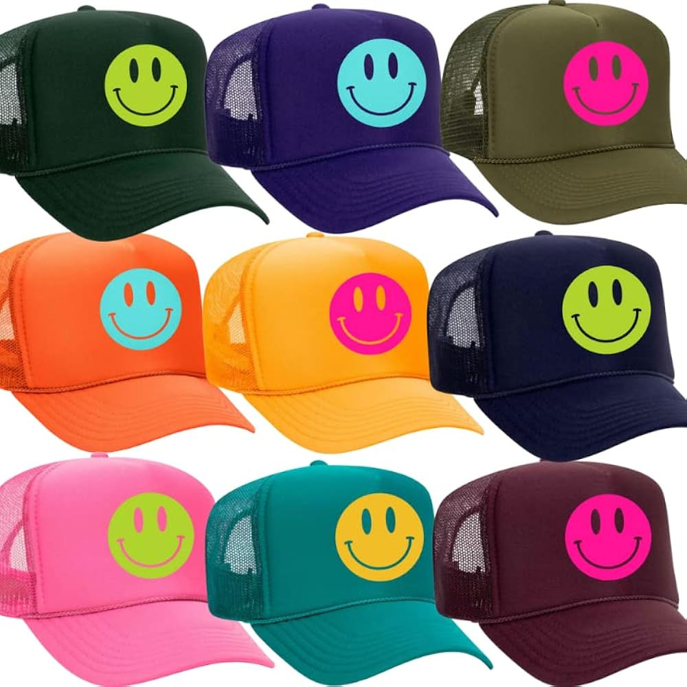 FitCrush Lifestyle SMIILEY FACE Trucker Hat | Amazon (US)