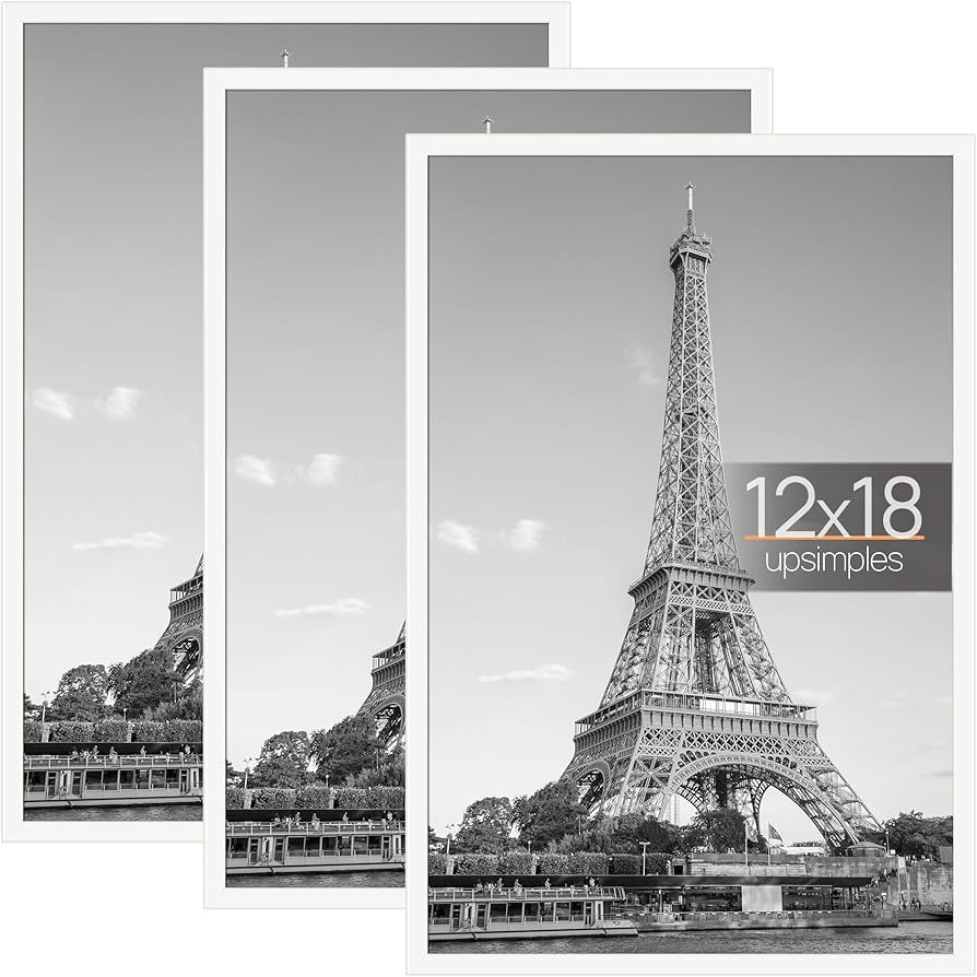 upsimples 12x18 Picture Frame White 3 Pack, Scratch-Proof Poster Frames 12 x 18 for Photo Gallery... | Amazon (US)