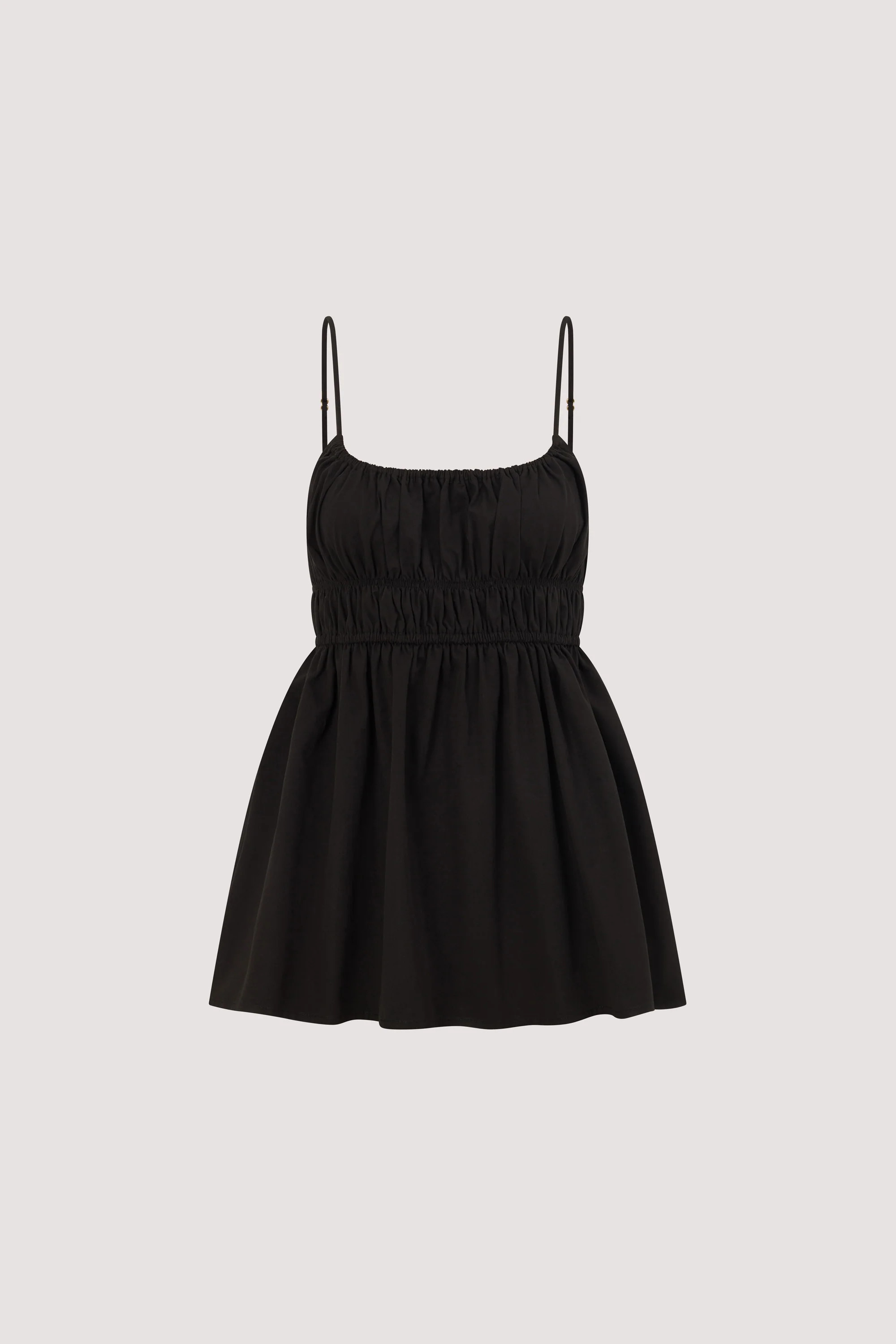 ZAHARA BLACK POPLIN RUCHED TOP | DISSH