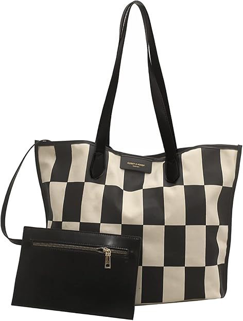 Canvas Womens Crossbody Handbag Shoulder Bag Purse Set Top Handle Satchel Casual Messenger Bag | Amazon (US)