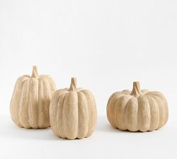 Resin Wood Pumpkins - Set of 3 | Pottery Barn (US)