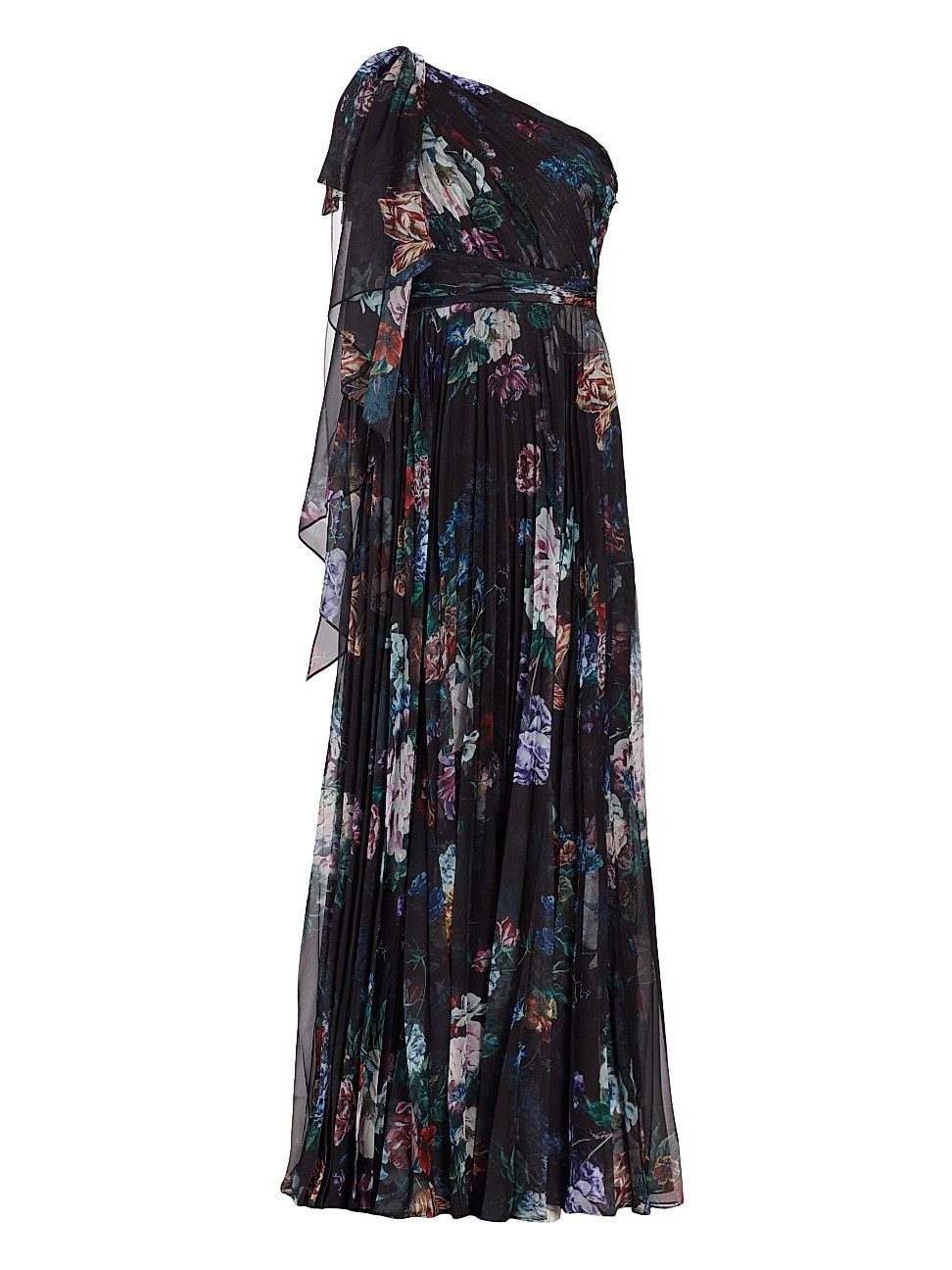 Floral Chiffon One-Shoulder Gown | Saks Fifth Avenue