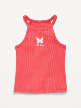 Fitted Ribbed Logo-Graphic Halter Tank Top for Toddler Girls | Old Navy (US)