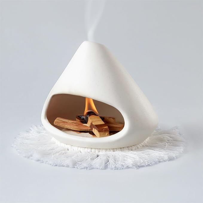 Palo Santo Holder Burner,Modern Mini Chiminea for Palo Santo Sticks and Sage Burner,with Handmade... | Amazon (US)