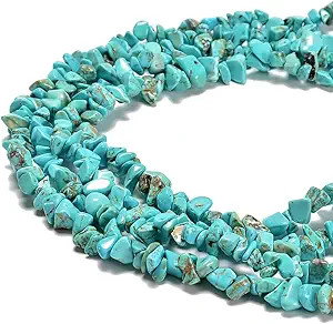 jodaying 7-8mm Natural Green Turquoise Gemstone Chips Loose Beads Semi Precious for Jewelry Makin... | Amazon (US)