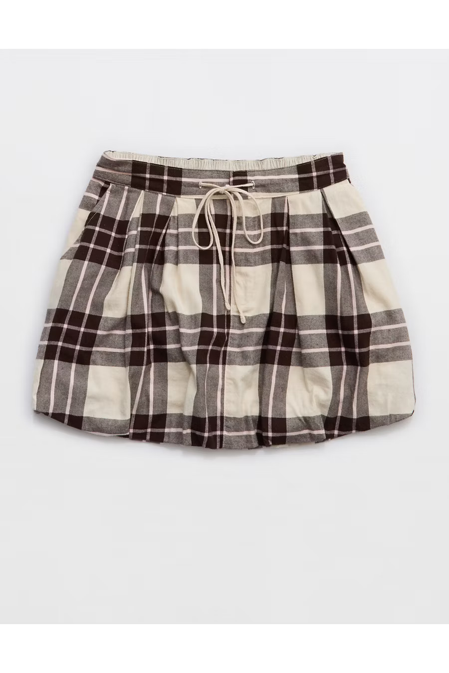 Aerie Plaid Bubble Skirt Women's Cake Batter XS | Aerie