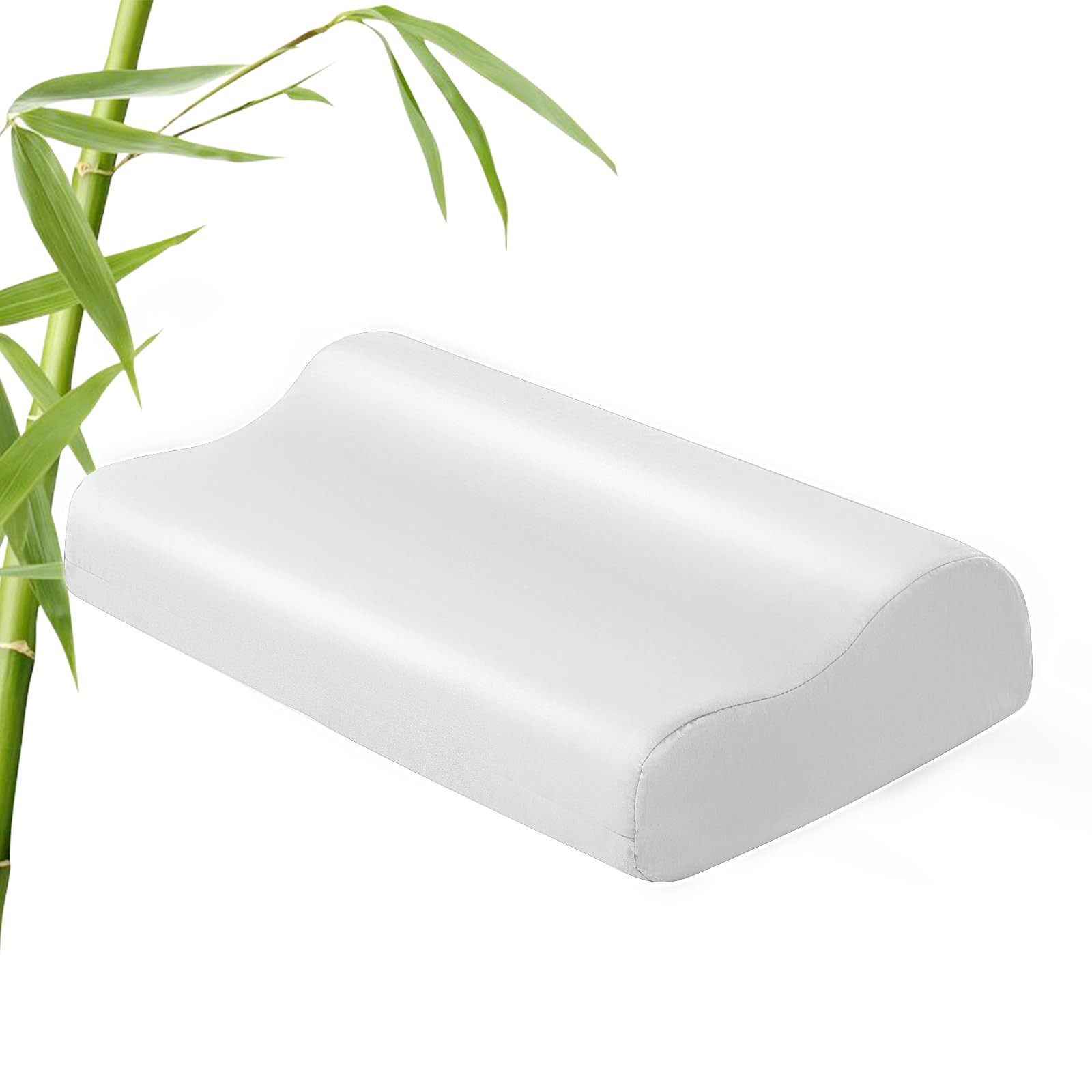 Cooling Contour Pillowcase- Rayon Derived from Bamboo Contour Cervical Neck Pillow Case Cover- Br... | Amazon (US)