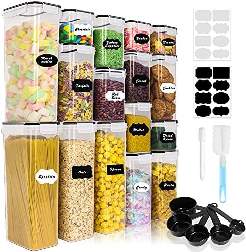 Airtight Food Storage Containers Set, 16PCS BPA Free Plastic Dry Food Canisters with Lids, Kitchen P | Amazon (US)