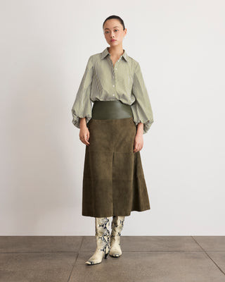 Suede/Leather Hudson Skirt | Tanya Taylor