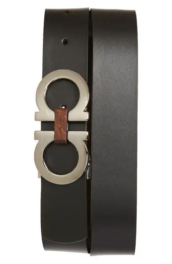 Men's Salvatore Ferragamo Reversible Leather Belt, Size 32 - Black/ Brown | Nordstrom
