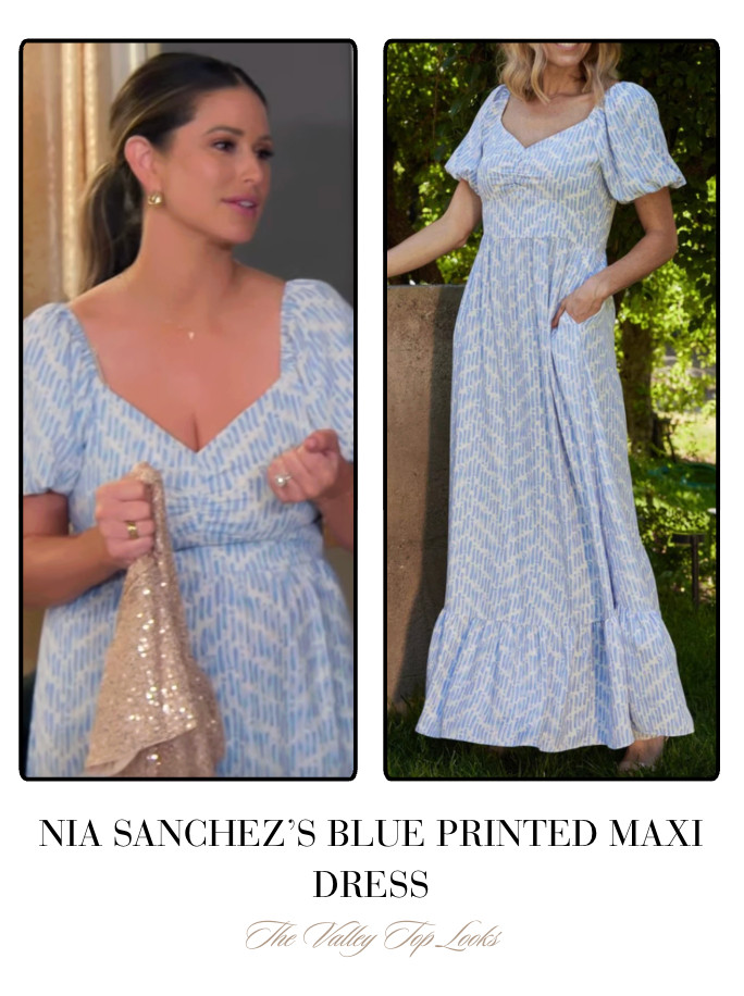 Nia Sanchez's Blue Printed Maxi Dress 

 