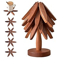 Wooden Trivets for Hot Dishes， Tree Shape Trivet Set,Trivets for Hot Dishes - 4 Wooden Trivets ... | Amazon (US)