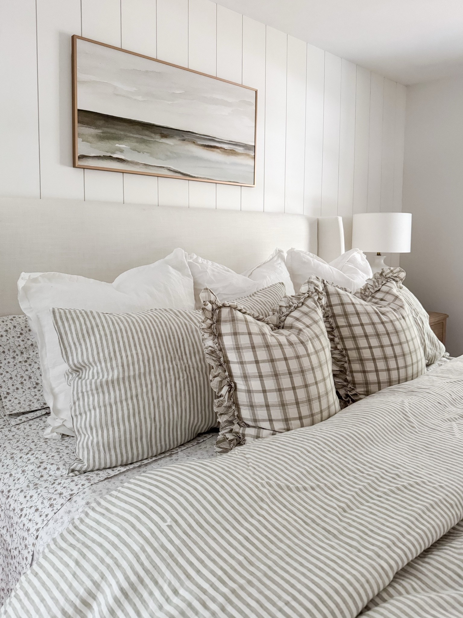 A cozy and welcoming coastal bedroom 🤍 This bedding has the prettiest striped  pattern—and it’s such a great price point! It comes in several color options and washes well.

#LTKHome