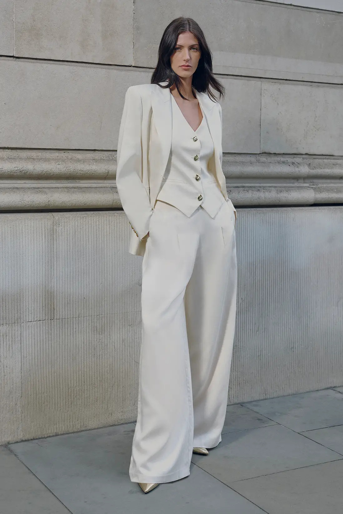 Tailored Linen Wide Leg Trouser. | Karen Millen
