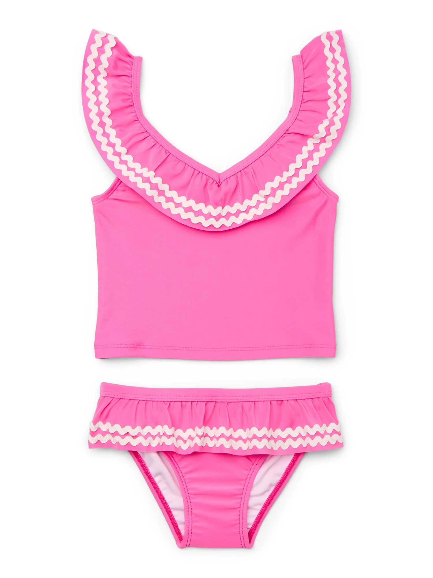 Wonder Nation Baby and Toddler Girls Tankini Top and Bottom, 2-Piece Set, Sizes 12M-5T | Walmart (US)