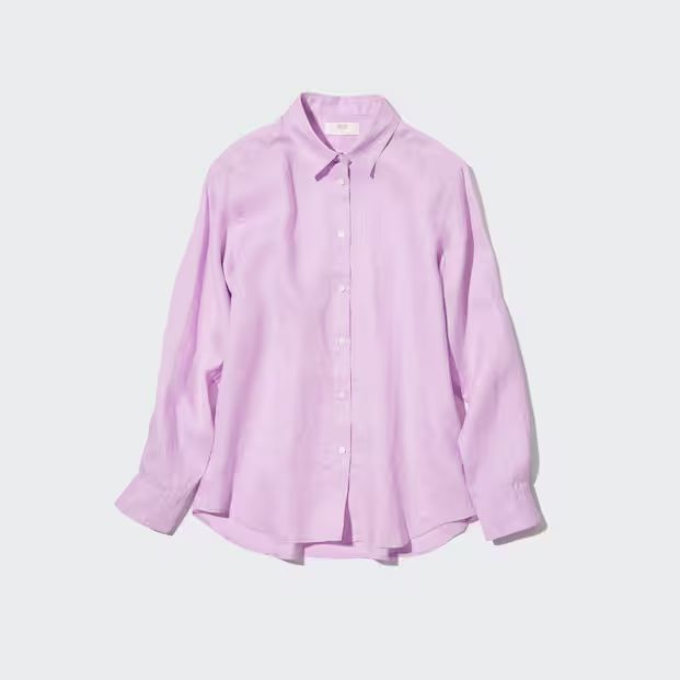 Women 100% Premium Linen Shirt | UNIQLO (UK)