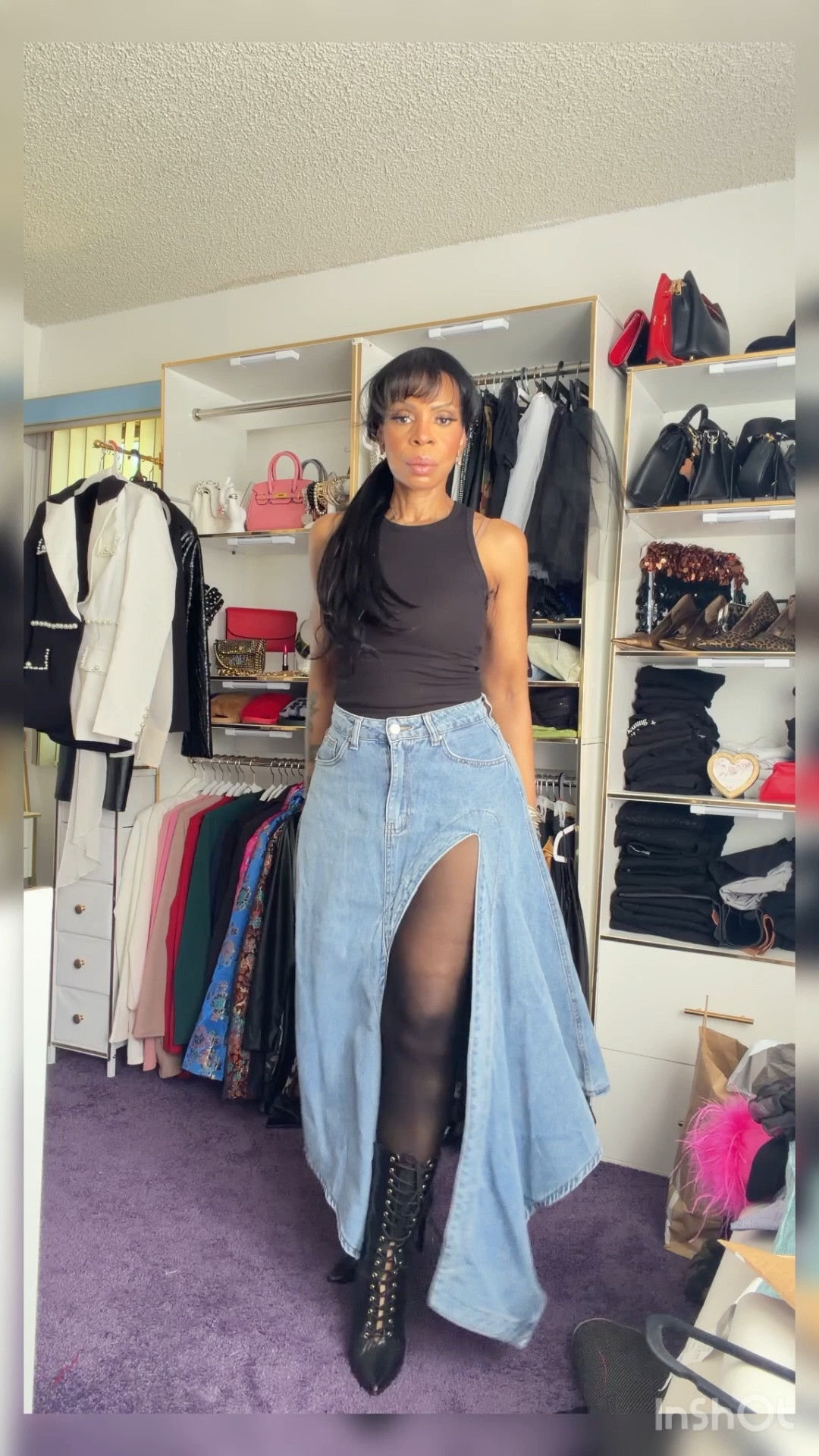 Keeping it simple-but still styled 💙
This is one of those looks i pulled straight from my closet. Asymmetrical skirt is new. Love the dramatic slit and accessories completely changed the vibe. Can dress it up or down. 
Asymmetrical skirt: @shein 
I could not find a similar skirt.  You can find the actual skirt on @shein There’s plenty plus other colors 

#LTKootd #LTKOver40