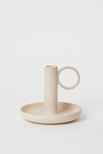 Stoneware candlestick | H&M (UK, MY, IN, SG, PH, TW, HK)