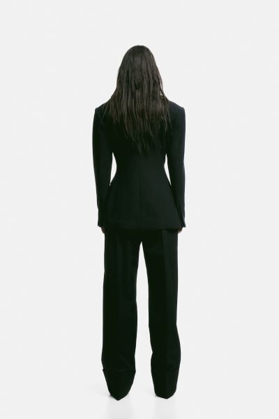 Crease-leg twill trousers - Black - Ladies | H&M GB | H&M (UK, MY, IN, SG, PH, TW, HK)