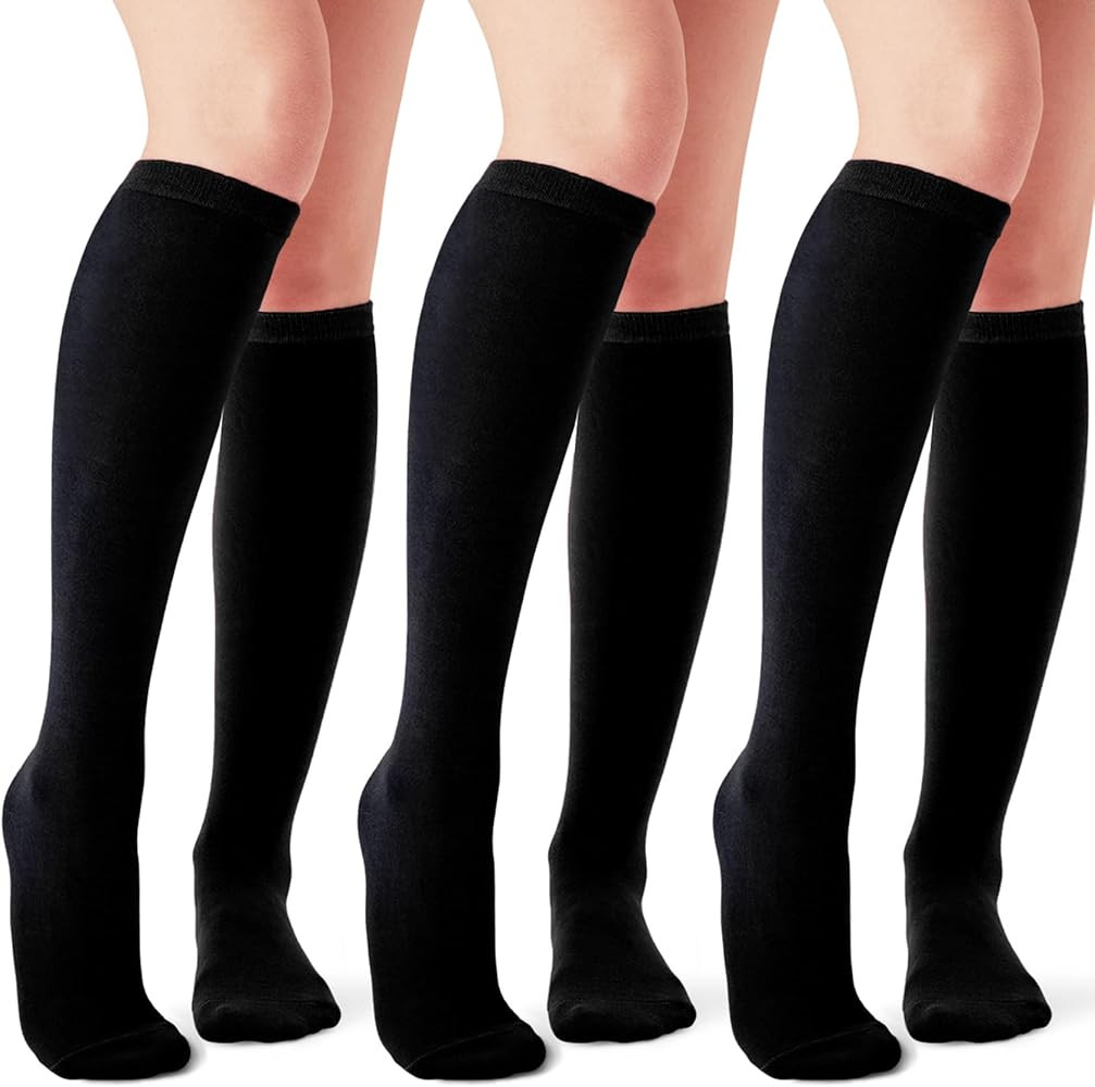 Joulli Women's Knee High Athletic Socks Stripe Tube Outdoor Sport Socks 1-3 Pairs | Amazon (US)