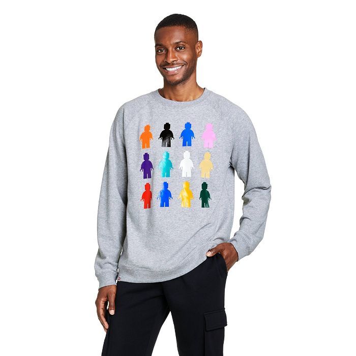 Men's LEGO Minifigures Graphic Sweatshirt - LEGO® Collection x Target Gray | Target