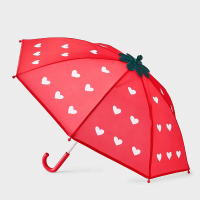 Toddler Girls' Strawberry Mini Stick Umbrella - Cat & Jack™ Pink | Target