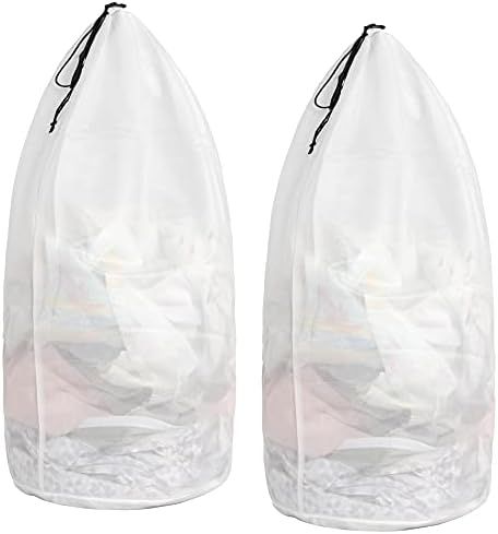 SPLF 2 Pack Skin Friendly Mesh Laundry Bags, Fluorescer Free Durable Drawstring Bag for Laundry H... | Amazon (US)