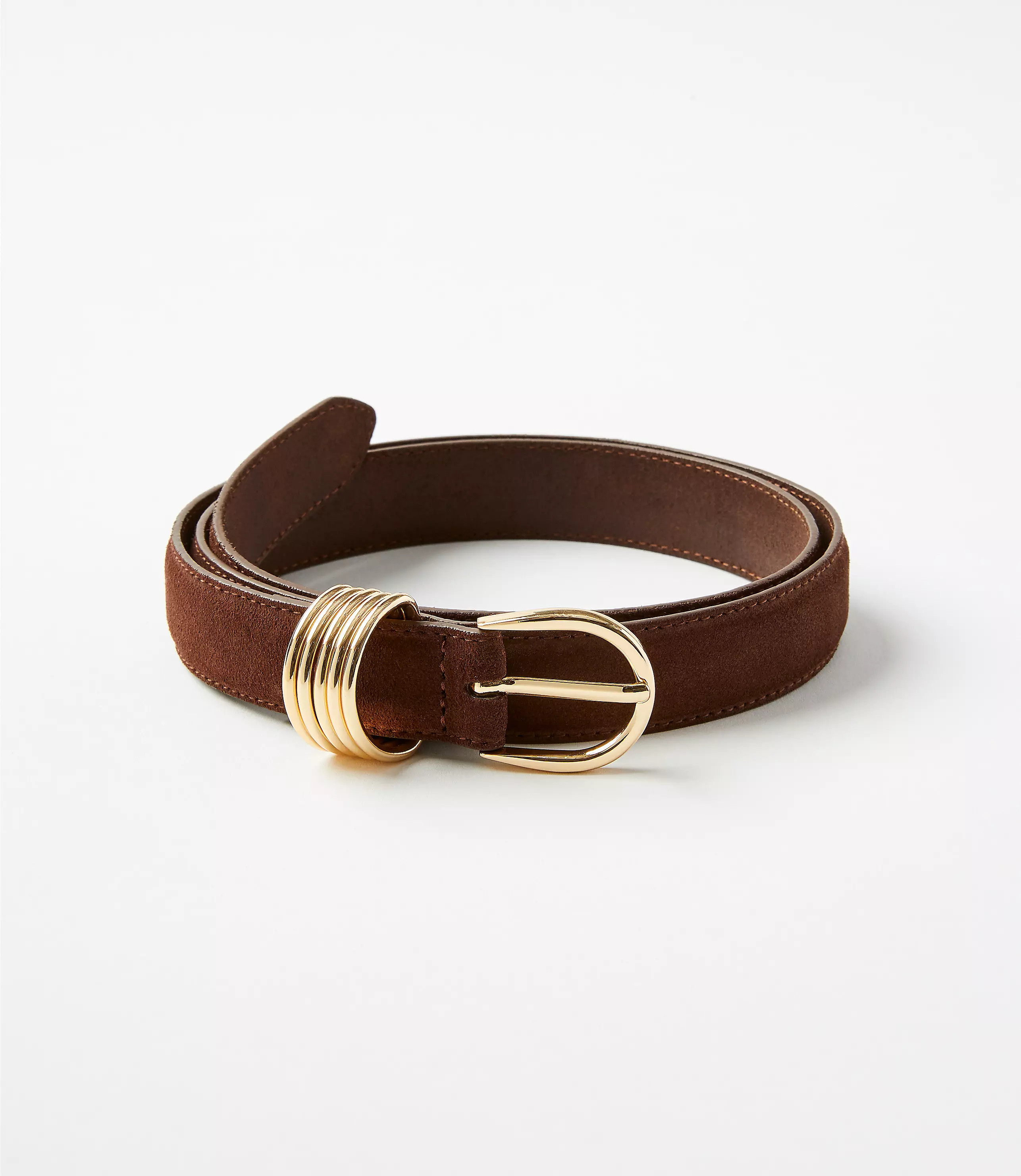 Suede Stacked Metal Keeper Belt | LOFT