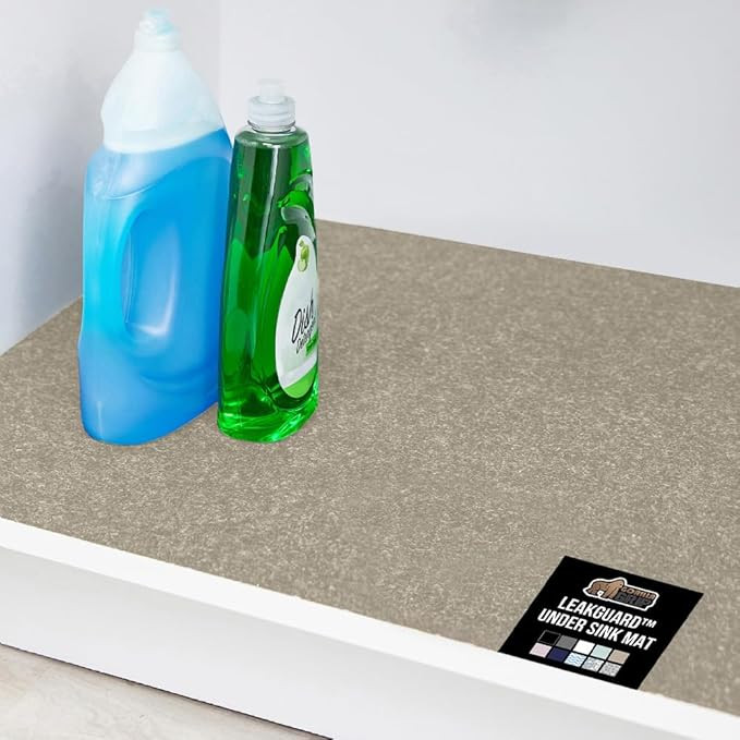 GORILLA GRIP LeakGuard Non-Adhesive Under Sink Mat for Kitchen Cabinet, 24x60, Waterproof Quick D... | Amazon (US)