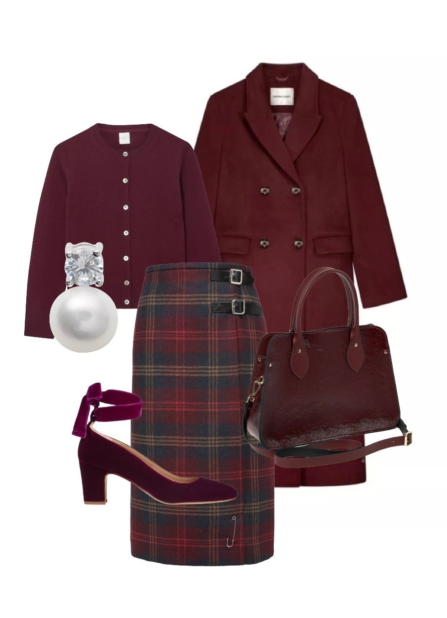 Princess Style at its best 👑 

Burgundy double breasted longline Sophia coat - Fabienne Chapot from John Lewis

Pure Wool Tartan Kilt Skirt - Celtic & Co from John Lewis

Pearl / Cubic Zirconia Studs - Lido Pearls at John Lewis 

Burgundy Cashmere Crew Neck Cardigan - John Lewis 

NEW AW25 Work Bag in 2 sizes in Oxblood patent leather - Cambridge Satchel Company

Lorena Burgundy Velvet Court Shoes with interchangeable straps & velvet ties for day to night dressing - LK Bennett (use 15% discount code REBECCALIPKINAUTHOR15 on full price styles) 

#LTKWinter #LTKEurope


#LTKuk #LTKfestive #LTKeurope