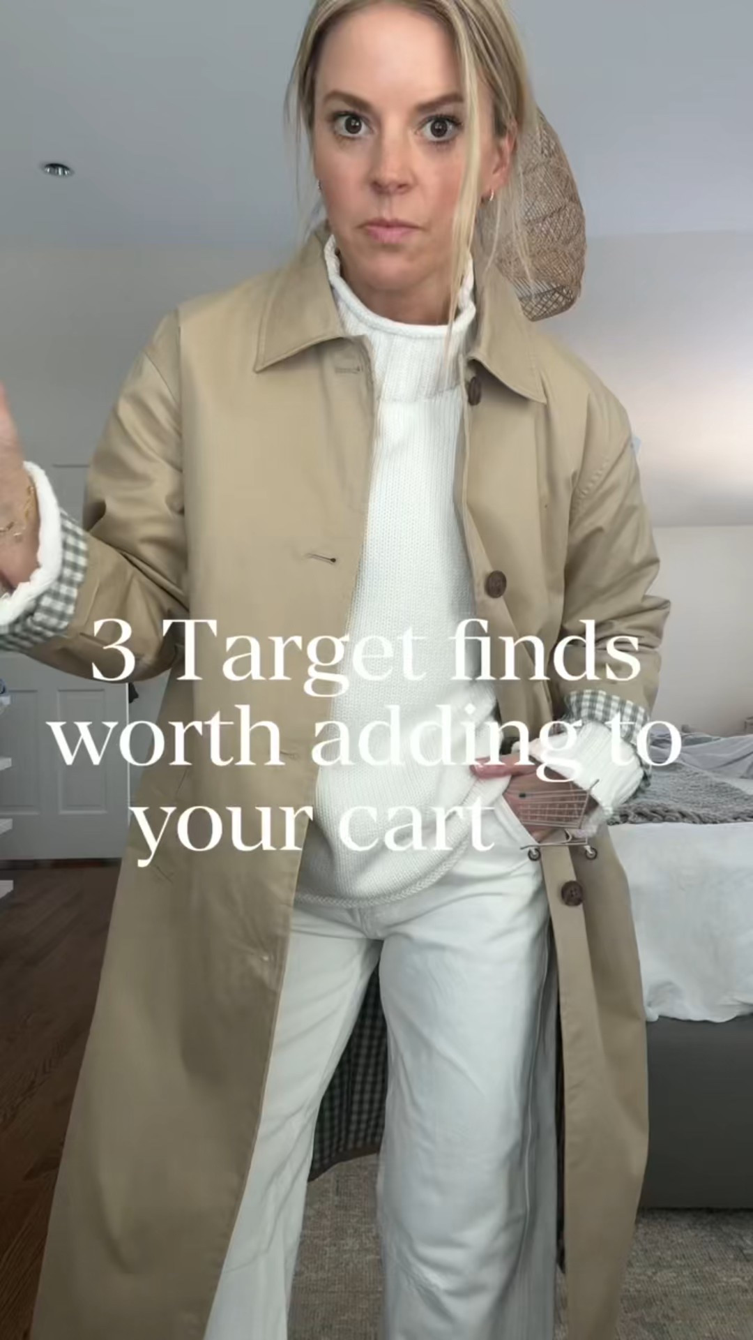 Target finds you need to add to cart 🛒
1. Trench Coat 🧥- size XS & fits oversized. Great quality and similar to high end brands. (Small sweater, 26R jeans, tts) 
2. Comfy matching set for spring - small top & bottoms 
3. Small gingham dress, I’m 5’5 wearing a small. Back is elastic, but I wish it had a side zipper. I’m small chested and had to work to get the dress off. Just an fyi if you’re larger chested. It might not be the best option or might need to size up. 

Target finds 
