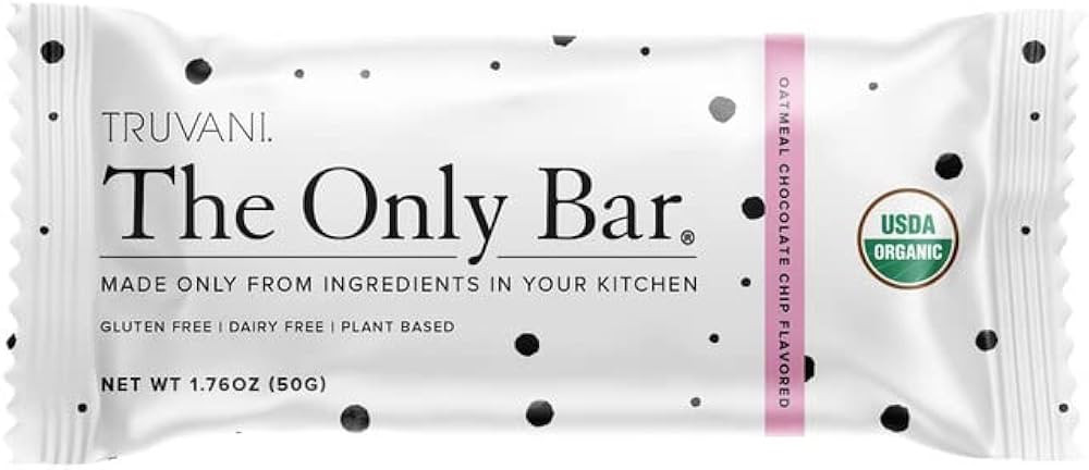 Truvani Plant Based Snack Bars | 6g Protein | 1 Pack Oatmeal Chocolate Chip | Organic | Vegan | T... | Amazon (US)