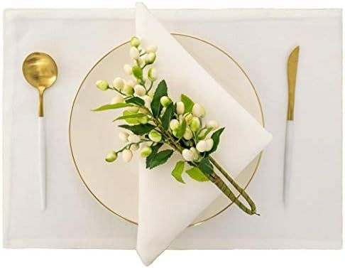 Spring Garden Home White Placemats Washable Faux Linen Woven Heat Insulation Stain Resistant Mats... | Amazon (US)