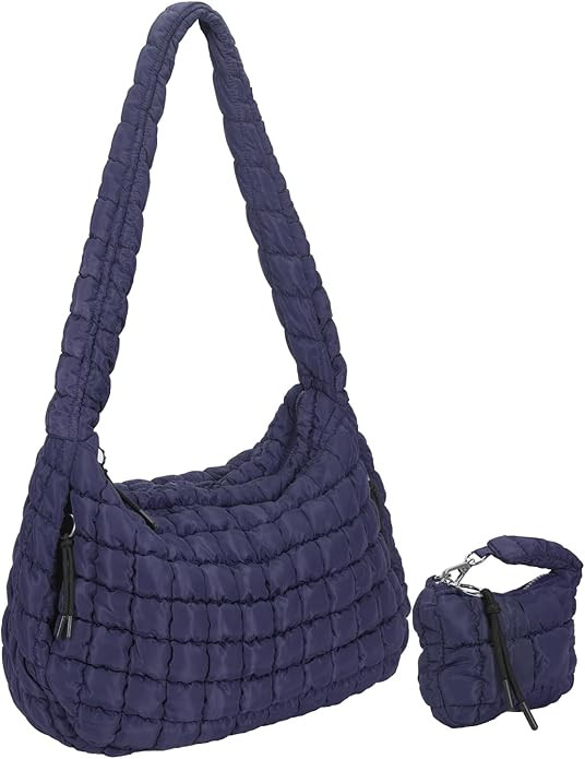 Large Quilted Puffer Tote Bag for Women Mini Pouch Puffy Crossbody Bags Purse Hobo Puff Shoulder ... | Amazon (US)