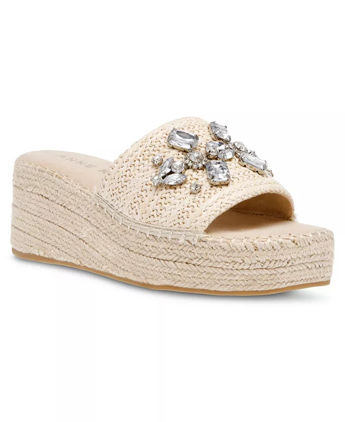 Anne Klein Women's Crystal Espadrille Wedge Sandals - Macy's | Macy's