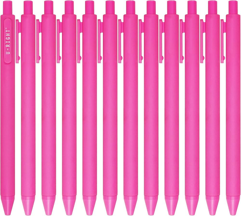 12 Pcs Pink Gel Ink Pens Black Ink | Amazon (US)