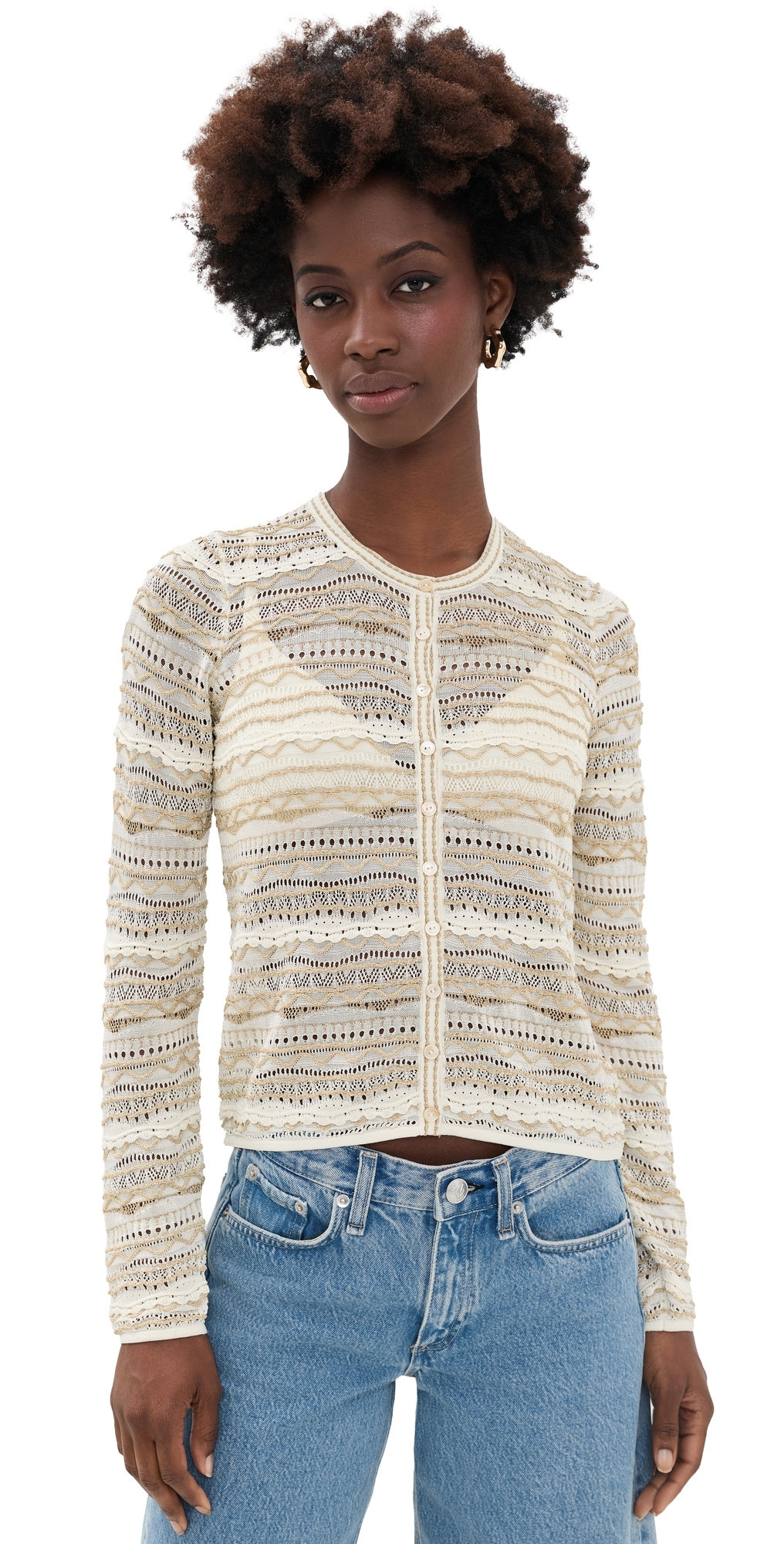 Ulla Johnson Mia Knit Cardigan Conch M | Shopbop