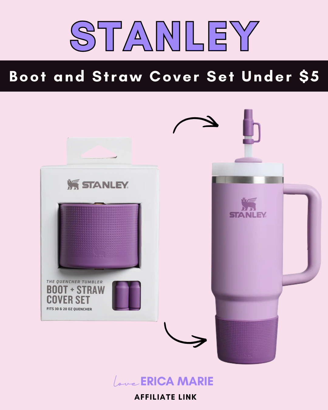 I found this boot and straw cover set from Stanley for under $5. Such a cute way to protect your tumbler and add a little personality. An easy little add-on that makes a difference. 

 #LTKfitnessgoals #LTKSaleAlert