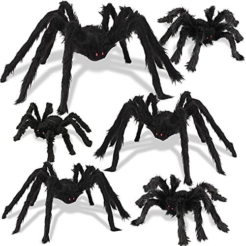 Baisoo Halloween Spider Decorations, 6 Pack Giant Spider Outdoor Decorations for Halloween, Scary... | Amazon (US)