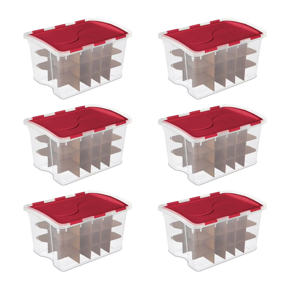 STERILITE 48 QUART STACKABLE HOLIDAY CHRISTMAS 45 ORNAMENT STORAGE BOX | Target