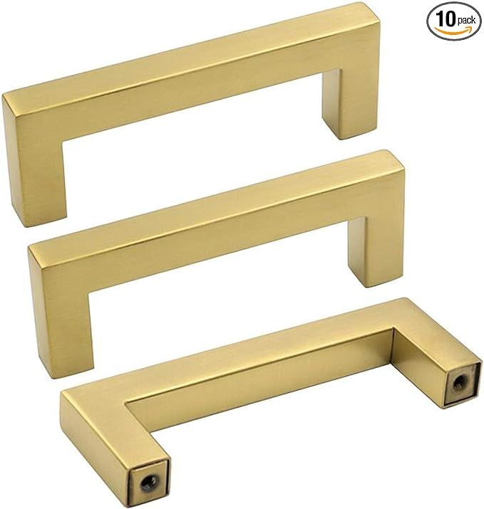 goldenwarm 10 Pack Gold Cabinet Pulls Kitchen Cabinet Handles Gold Drawer Handles - LSJ12GD76 Dre... | Amazon (US)