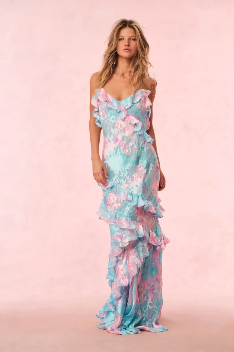 Rialto Pastel Ruffle Maxi Dress | LoveShackFancy