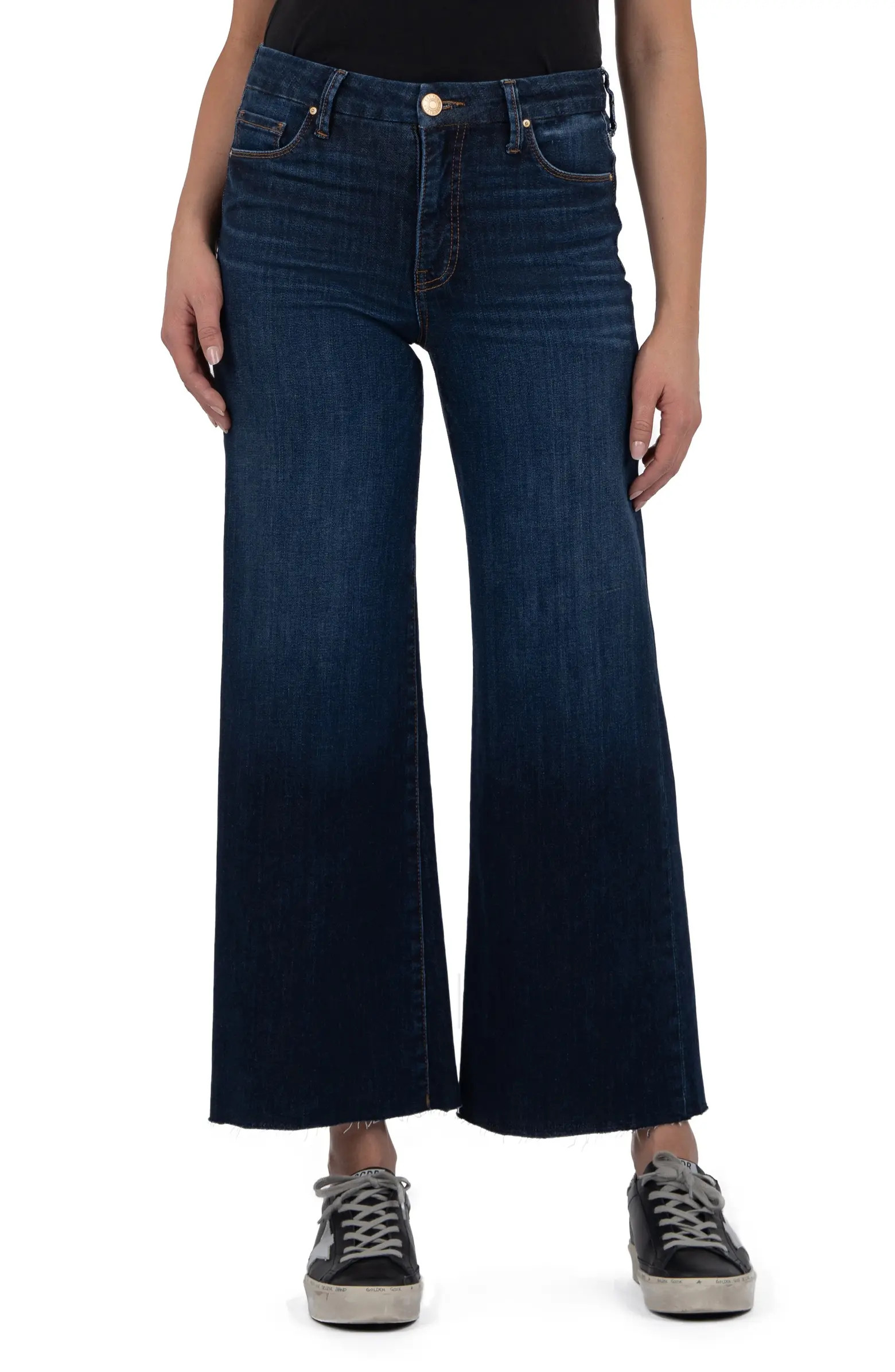 KUT from the Kloth Meg High Waist Raw Hem Wide Leg Jeans | Nordstrom | Nordstrom