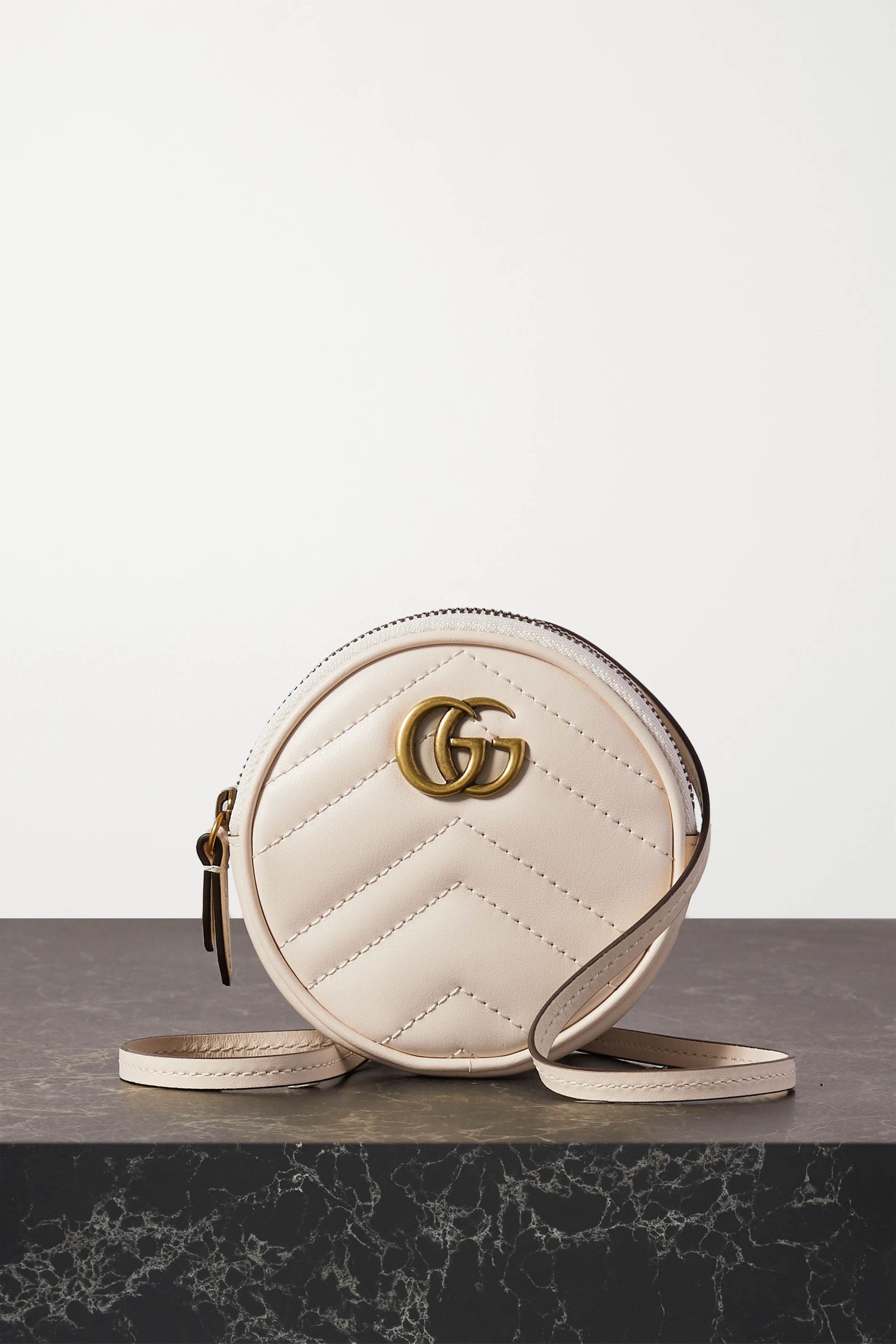 White GG Marmont quilted leather shoulder bag | Gucci | NET-A-PORTER | NET-A-PORTER (US)