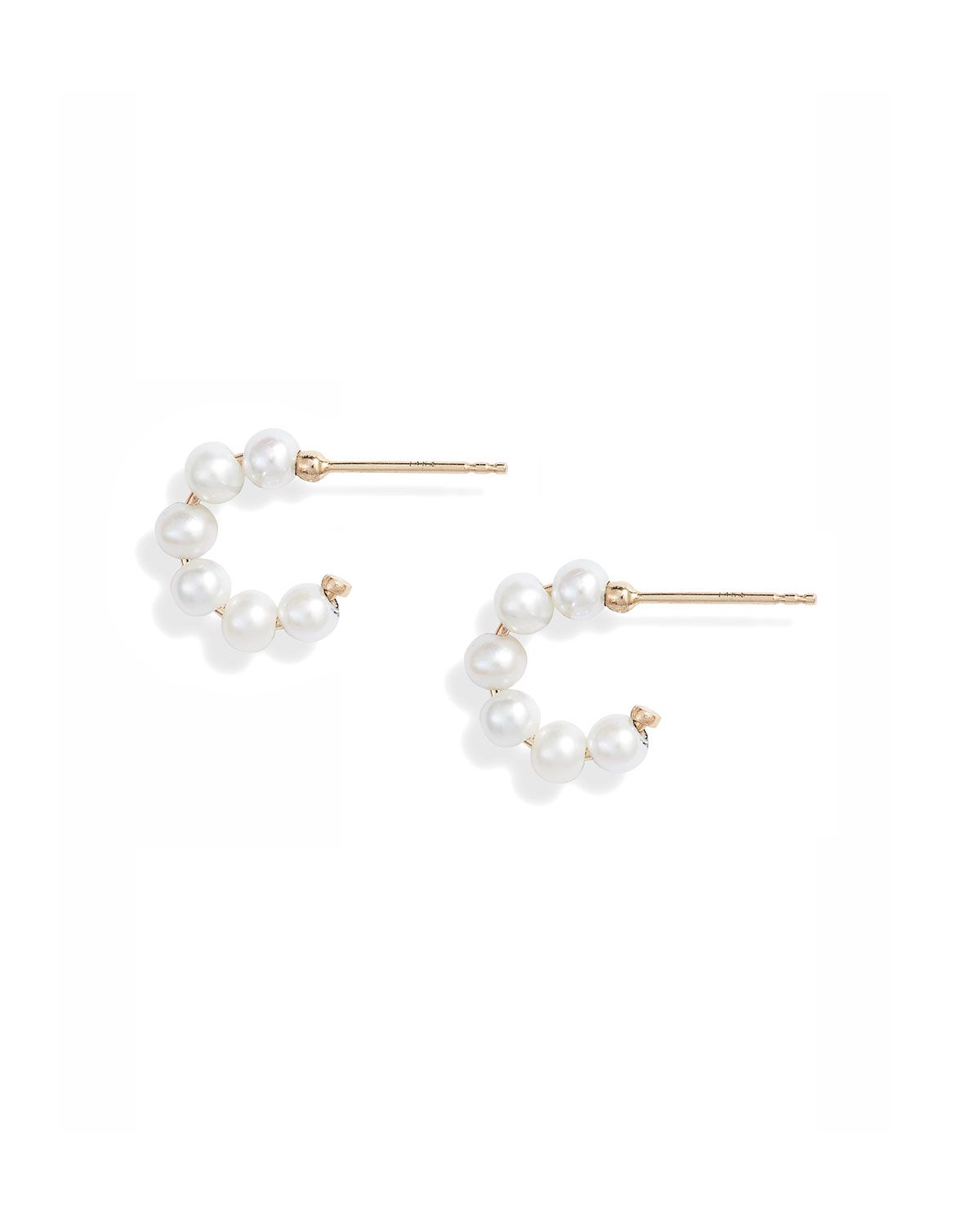 14k Gold Baby Pearl Mini Hoop Earrings | Neiman Marcus