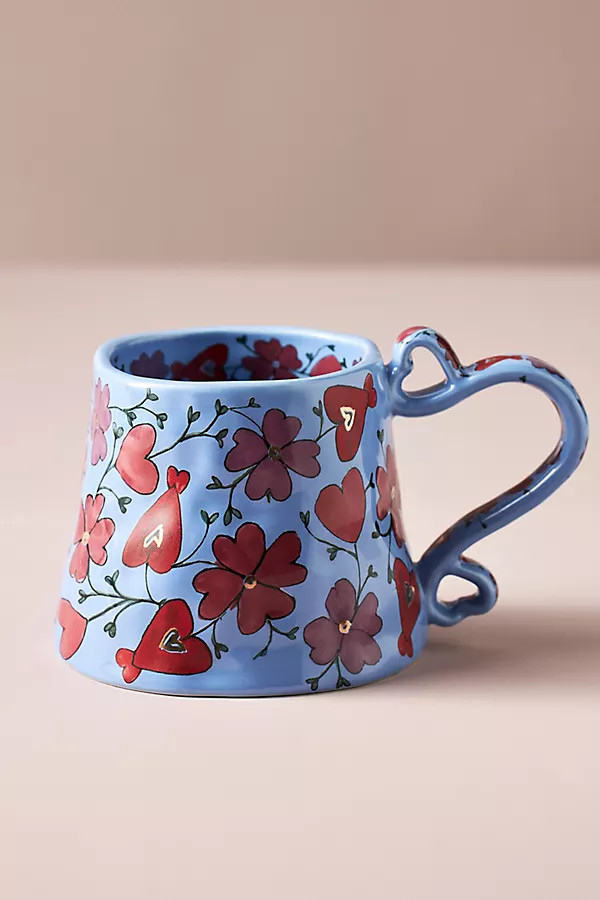 Blooming Hearts Stoneware Mug | Anthropologie (US)