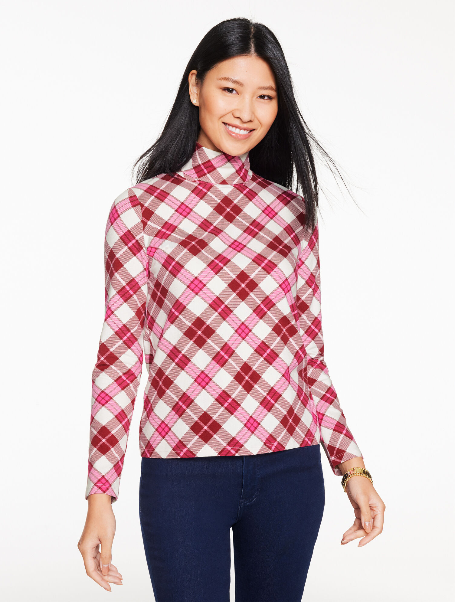 Classic Turtleneck - Winterberry Plaid | Talbots